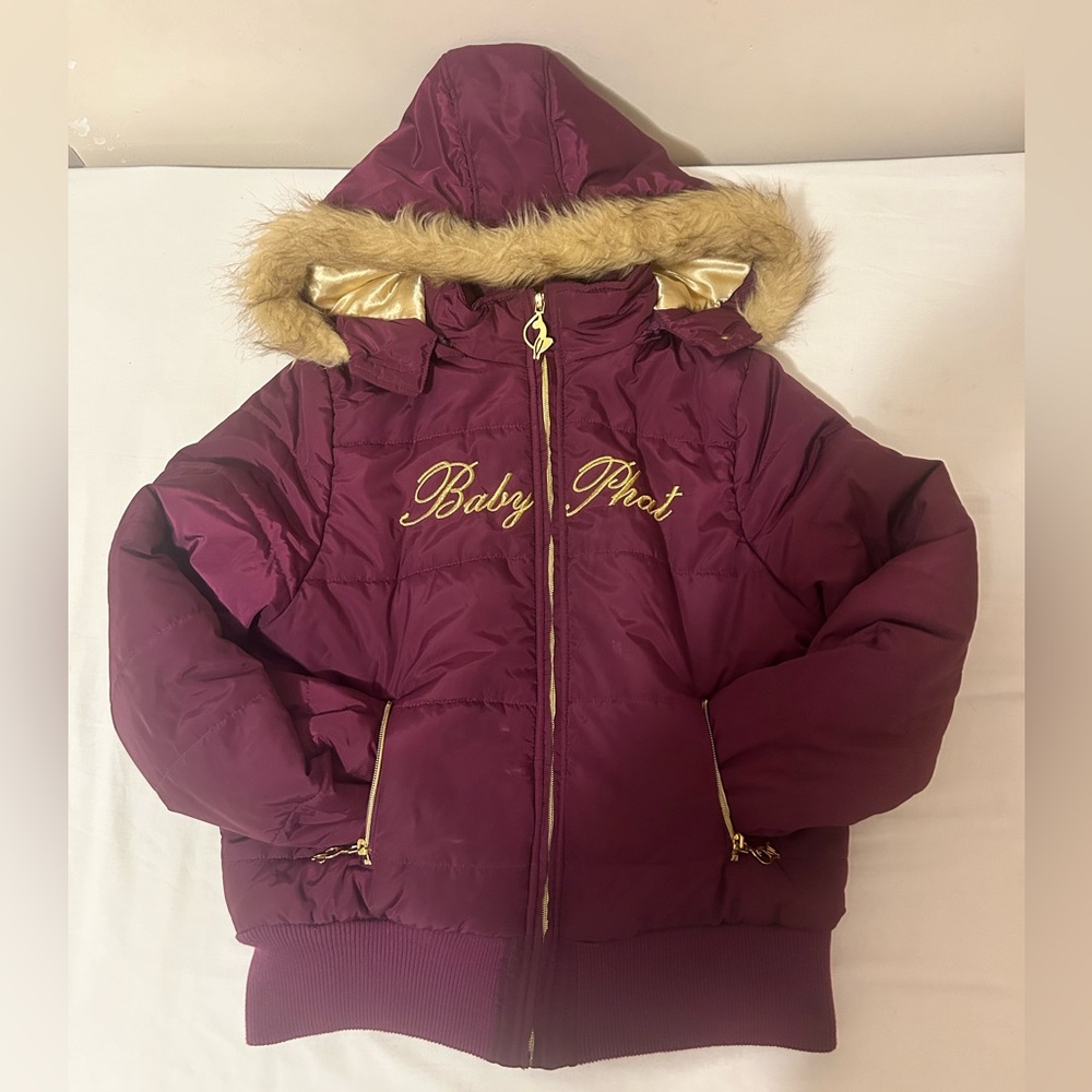 Baby Phat Burgundy Jacket with Gold Accents